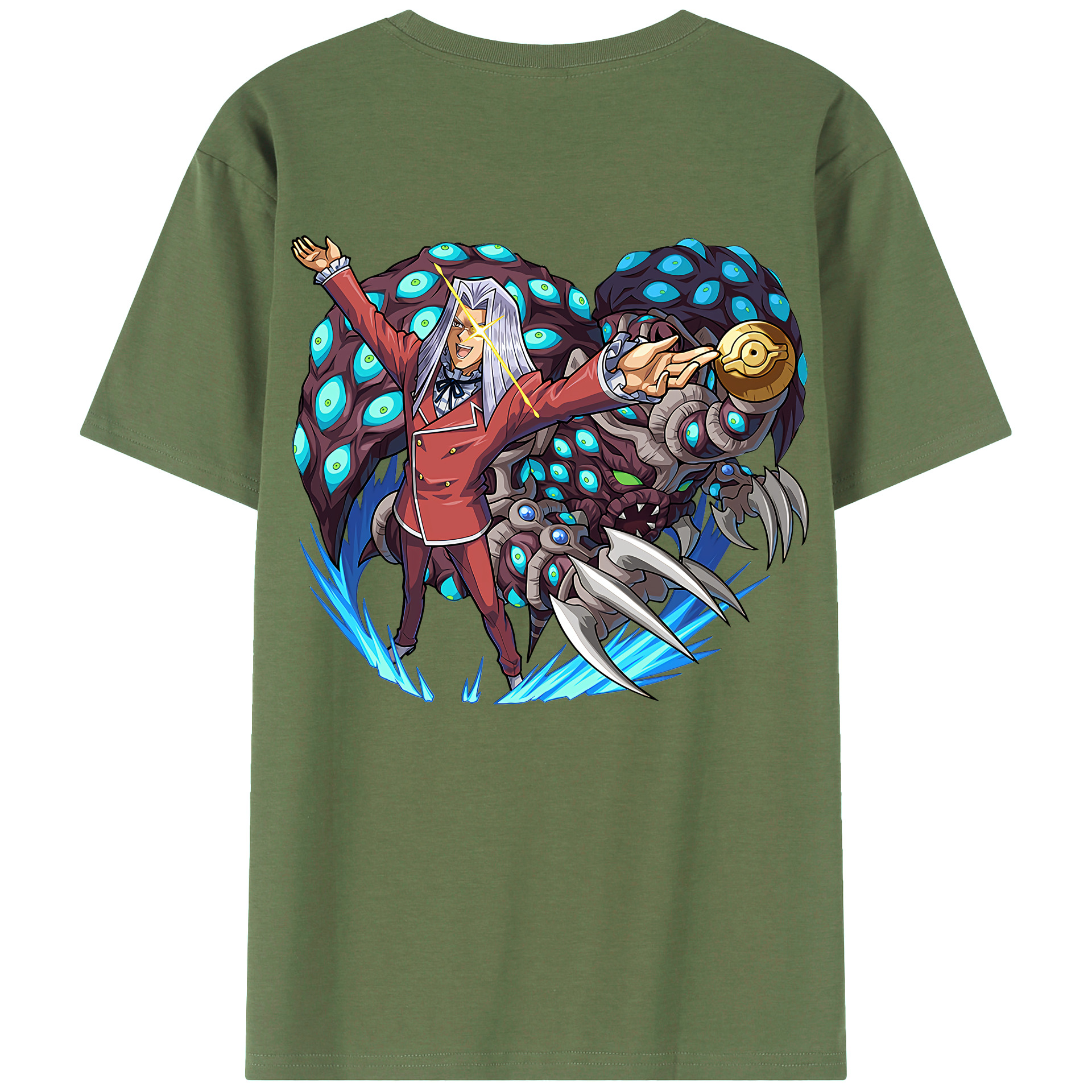（画像用） 遊☆戯☆王 Yu-Gi-Oh! 綿100％ メンズ半袖Tシャツ（バックプリント） 通気性